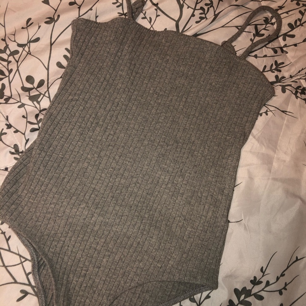 grey bodysuit